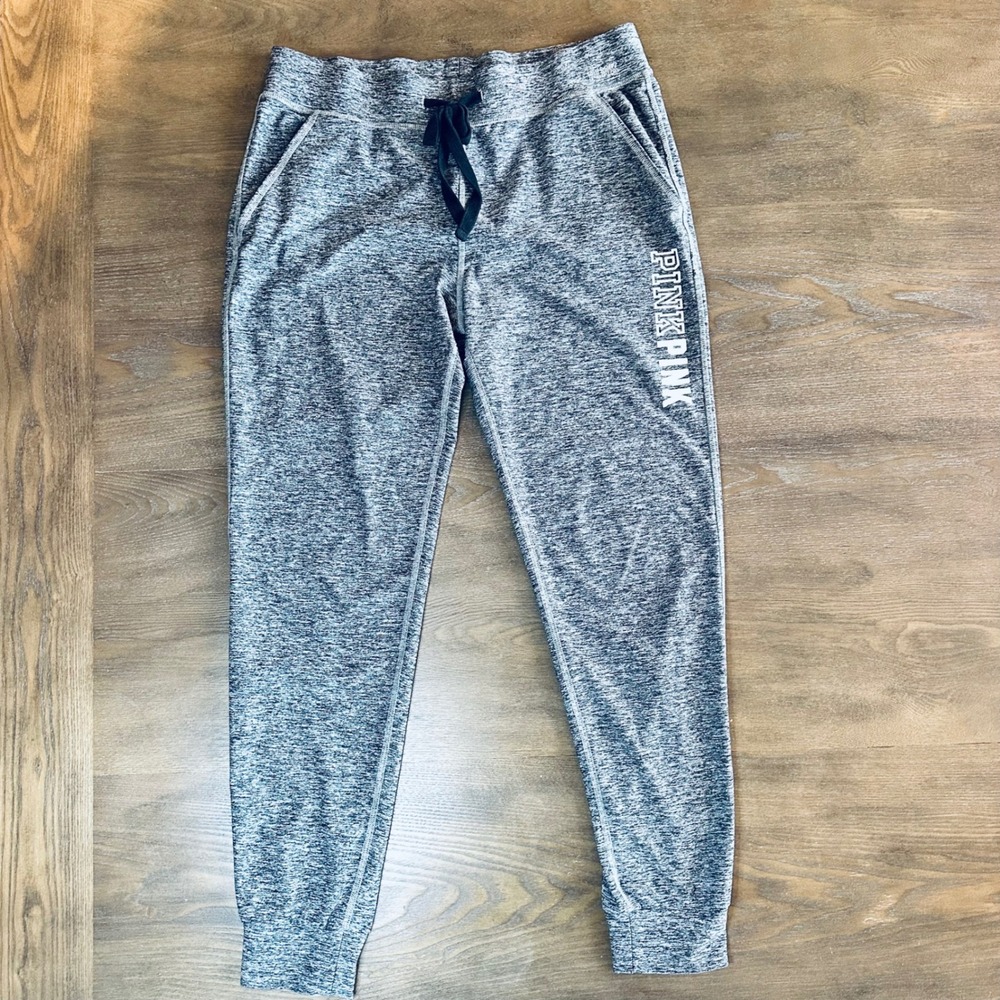 PINK by Victoria's Secret Yoga Jogger Pants Gray Drawstring‎ Pockets Small
